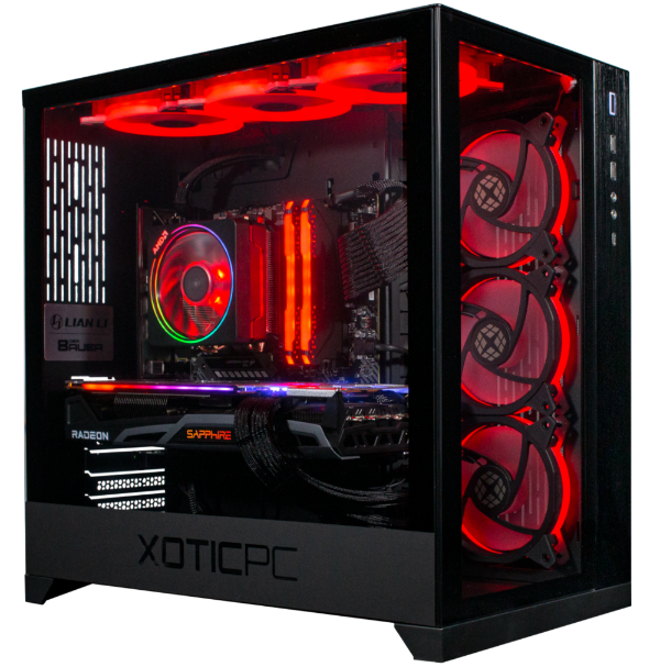 Custom built gaming PC in red theme